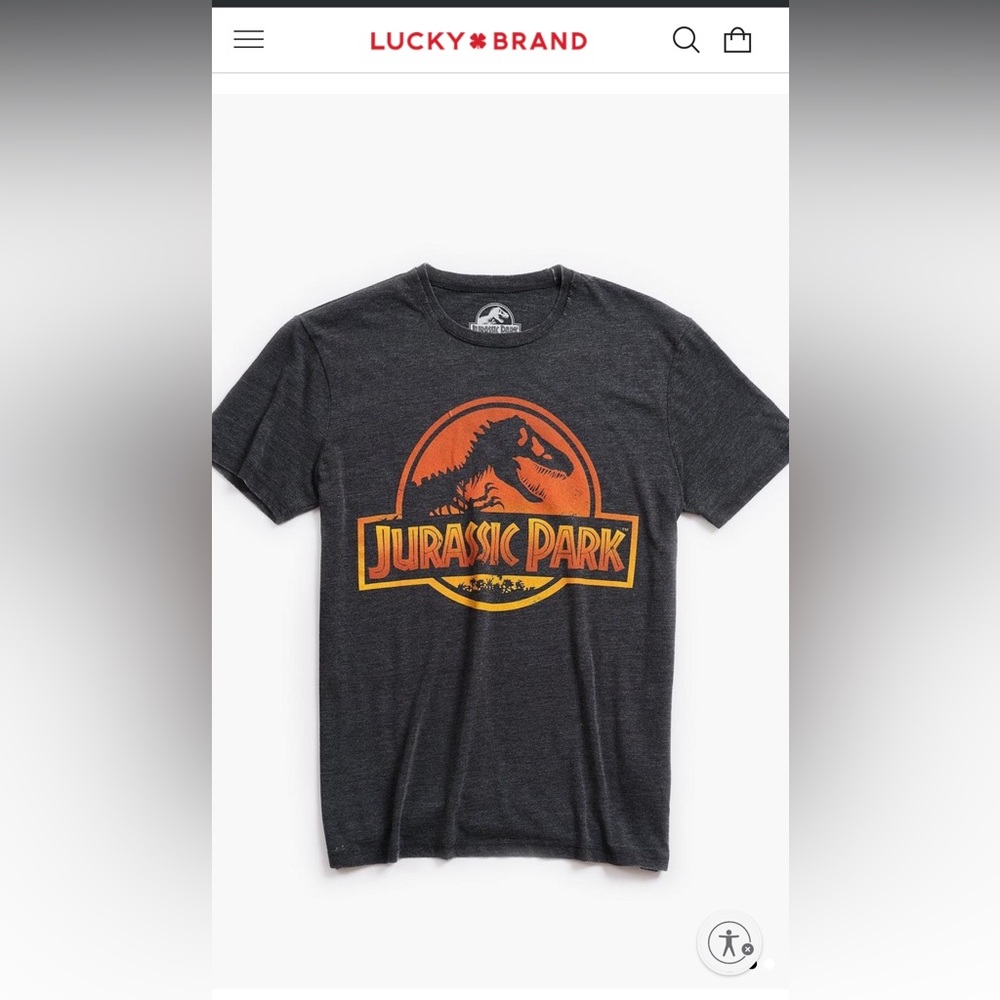 Lucky Brand, Jurassic Park, screen print tshirt- XXL